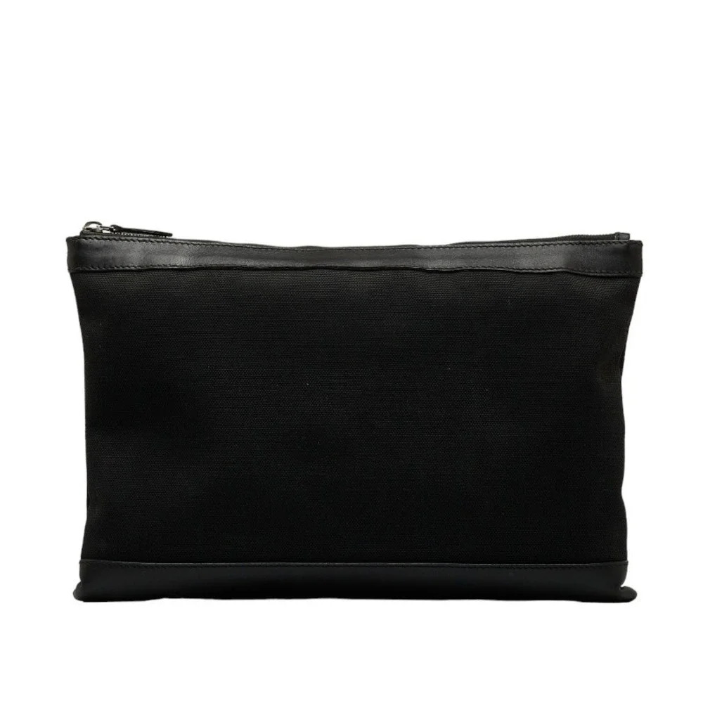 Authentic Balenciaga Navy Clip L Canvas Clutch Bag - Picture 3 of 11